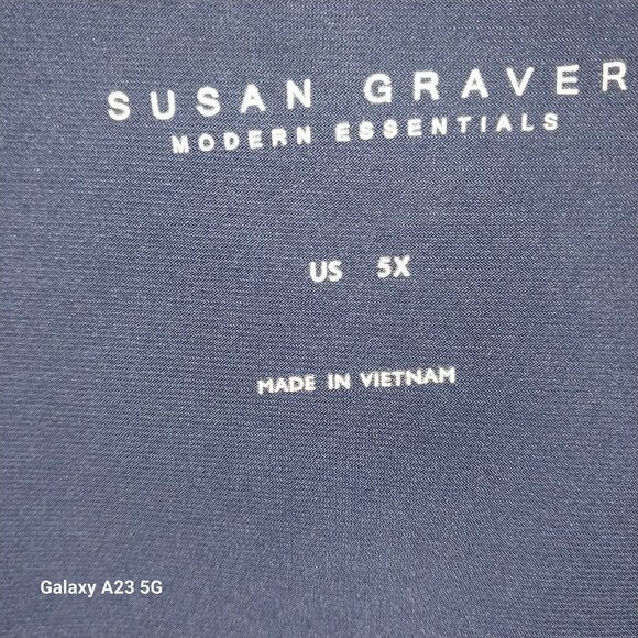 Susan Graver Liquid Knit Navy Blue T-Shirt US 5X Polyester/Spandex Classic - Picture 5 of 5